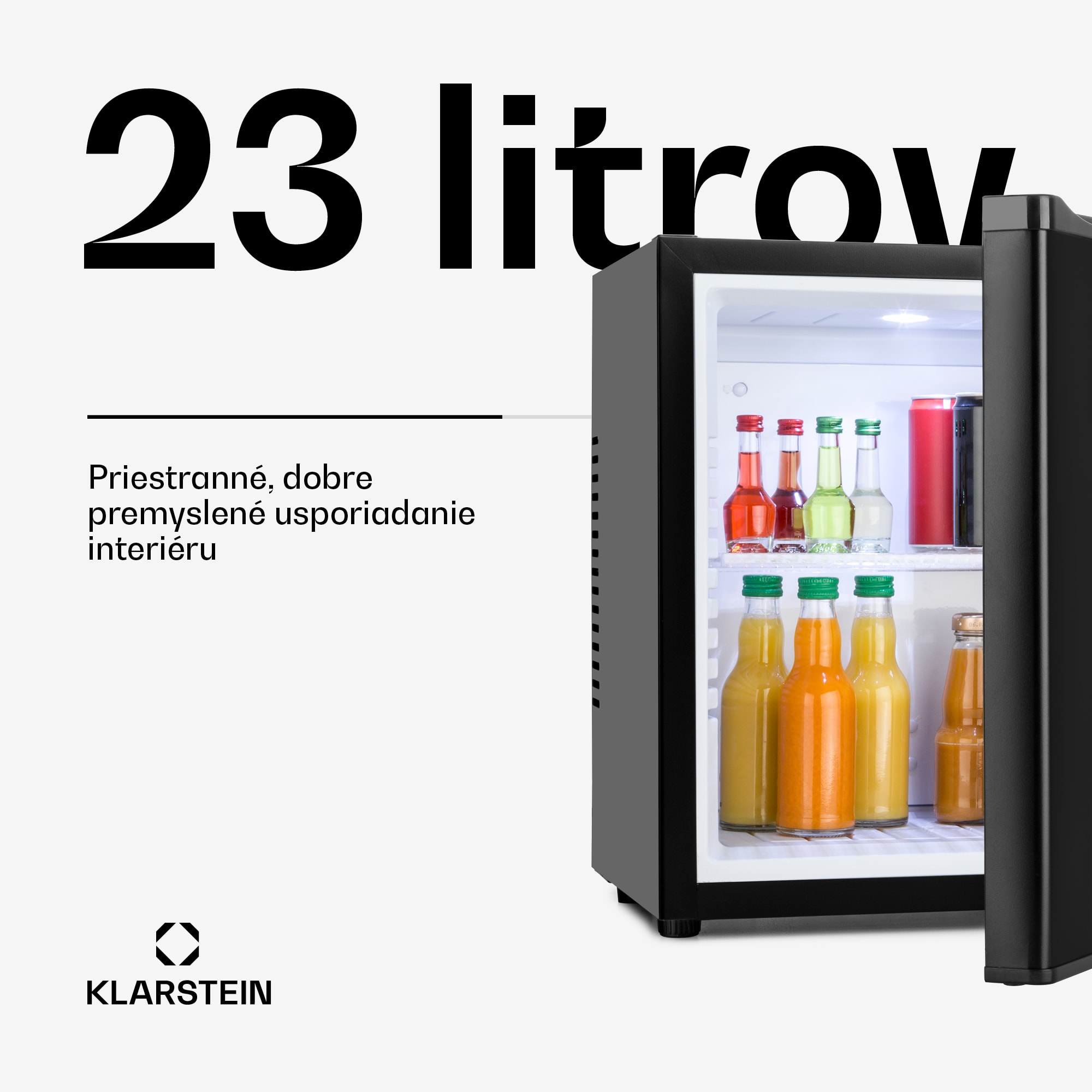 Klarstein Happy Hour, minibar, 5-15°C, energet. trieda G, tichý, 23dB, LED svetlo – Obrázok 2