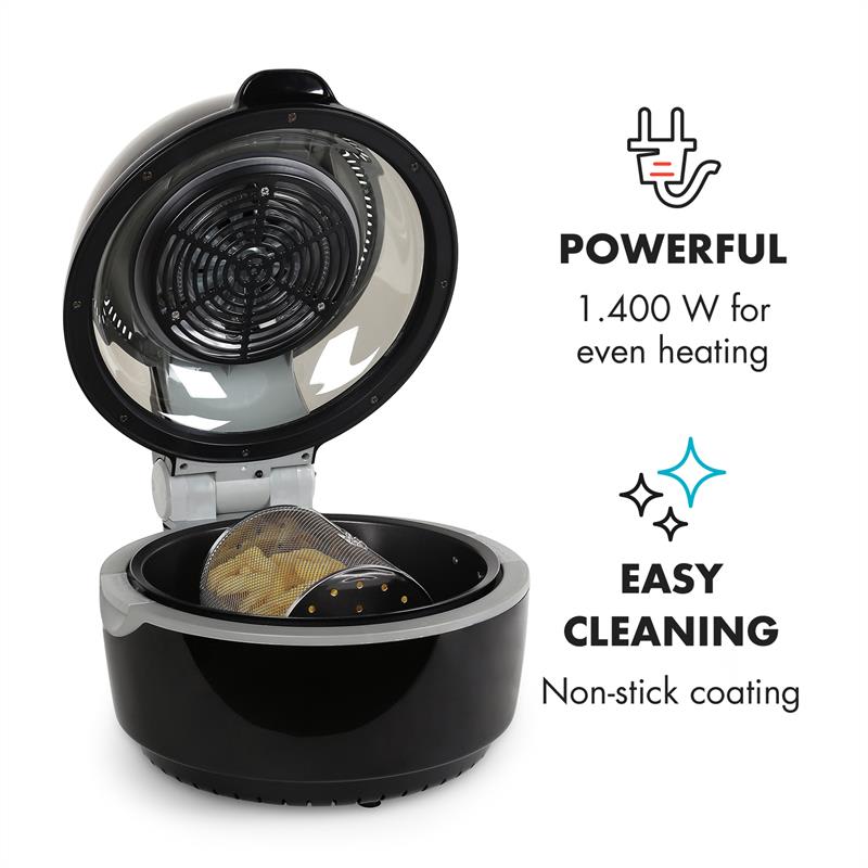 Klarstein TK20-VITAIR FRYER BL, teplovzdušná fritéza, 1400 W, 9 l, čierna – Obrázok 3