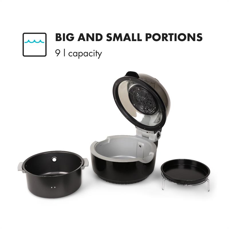 Klarstein TK20-VITAIR FRYER BL, teplovzdušná fritéza, 1400 W, 9 l, čierna – Obrázok 4