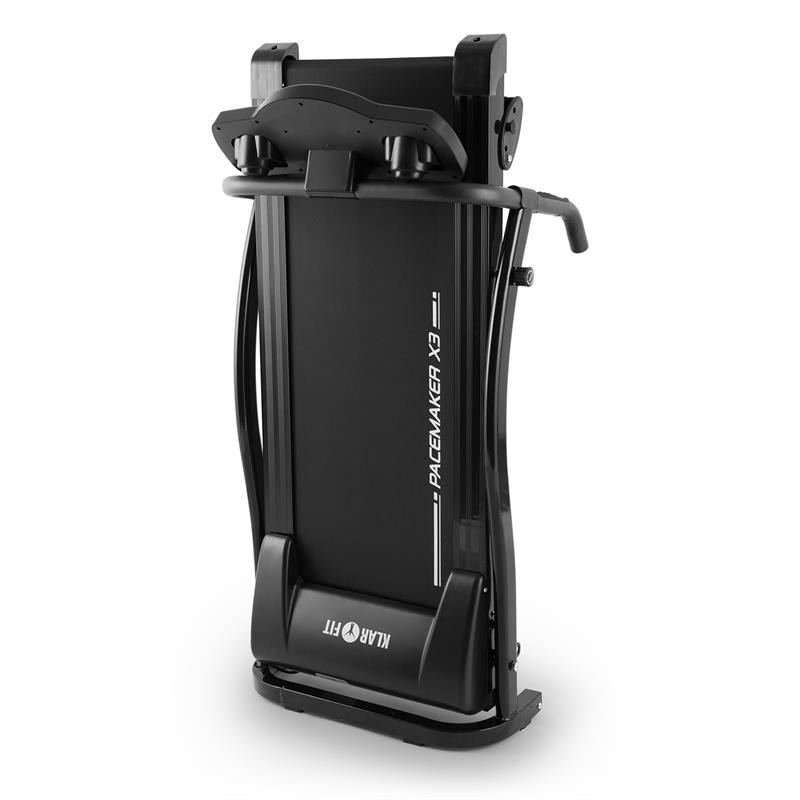KLARFIT Pacemaker X3, bežecký pás, 1,5 HP, 12 km/h, merač pulzu, 3 uhly stúpania – Obrázok 4