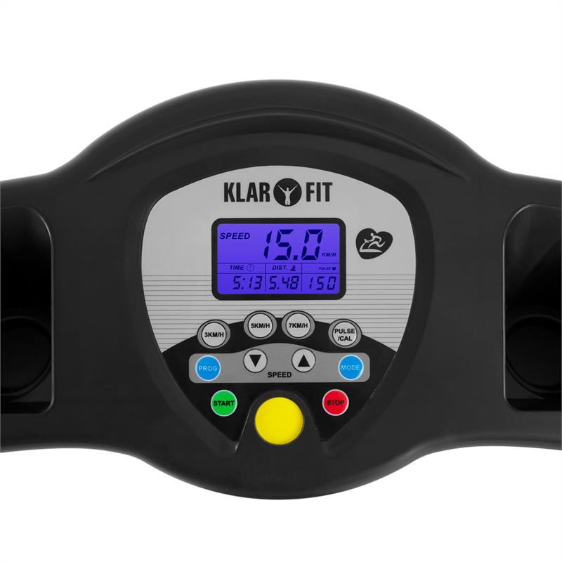 KLARFIT Pacemaker X3, bežecký pás, 1,5 HP, 12 km/h, merač pulzu, 3 uhly stúpania – Obrázok 5