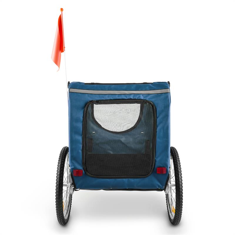 DURAMAXX King Rex, príves na bicykel pre psov, 250 l, 40 kg, oceľové rúry, modrý – Obrázok 4