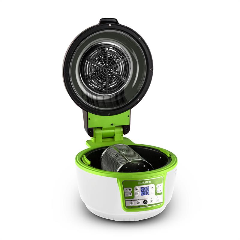 Klarstein VitAir Turbo, teplovzdušná fritéza, 1400 W, 9 l, zeleno-biela – Obrázok 2