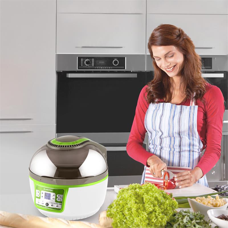 Klarstein VitAir Turbo, teplovzdušná fritéza, 1400 W, 9 l, zeleno-biela – Obrázok 4