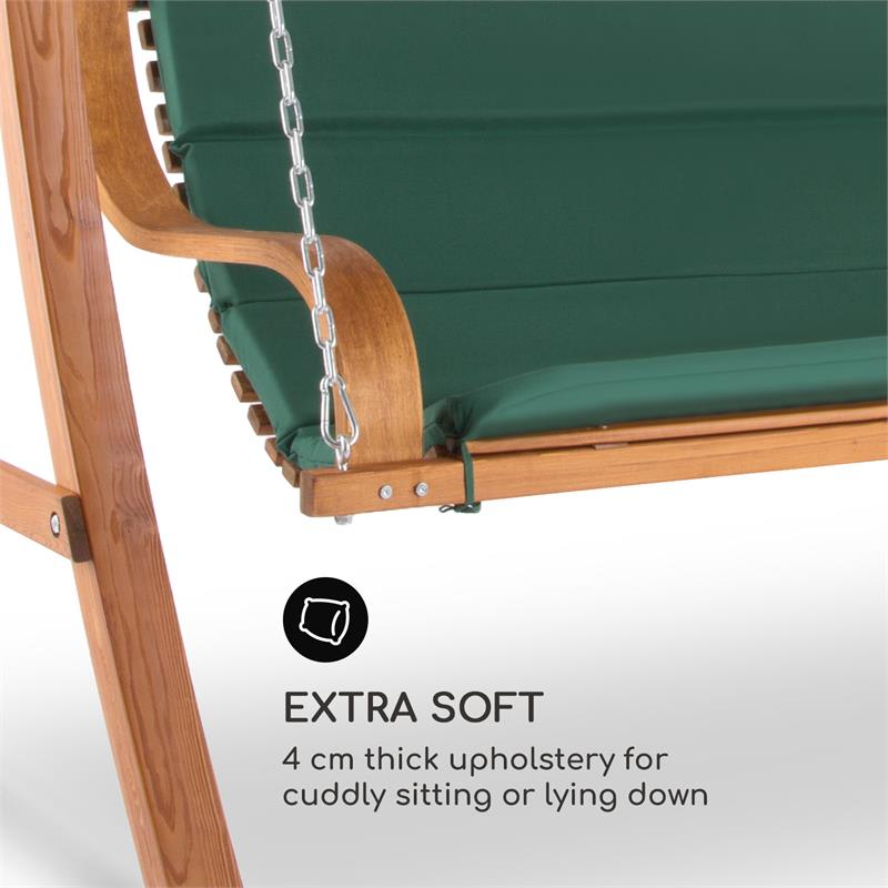 Blumfeldt Tahiti, záhradná hojdačka, 110 cm, 2 miesta, strecha, polyester, červený smrek – Obrázok 4