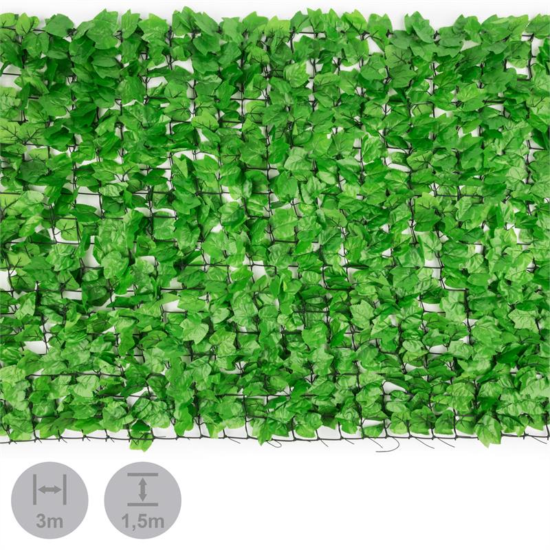 Blumfeldt Fency Bright Ivy, zástena, ochrana pred pozorovaním, ochrana pred vetrom, 300 x 150 cm, brečtan, svetlozelená – Obrázok 2