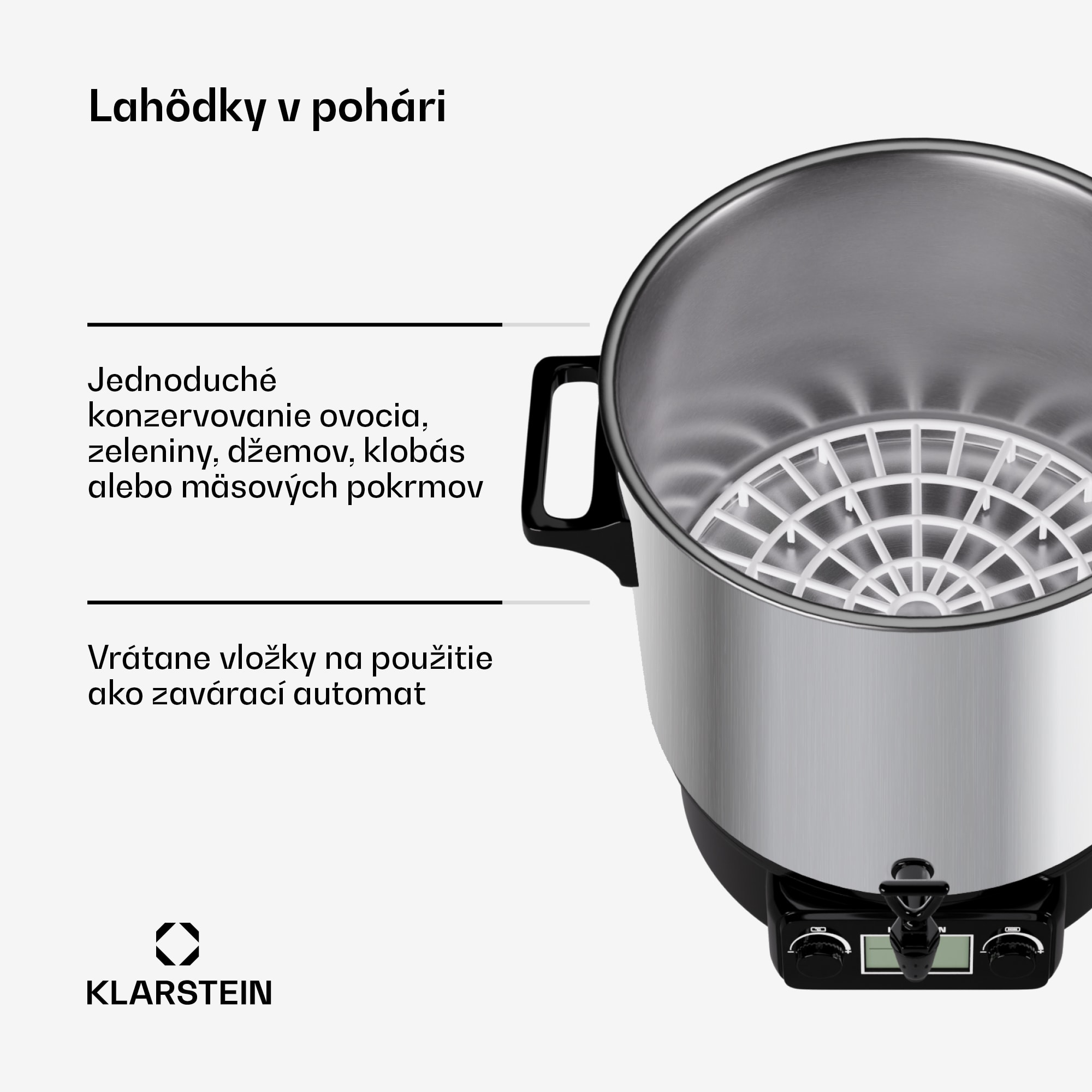 Klarstein Biggie Digital zavárací automat 27l 2000W nehrdzavejúca oceľ – Obrázok 5