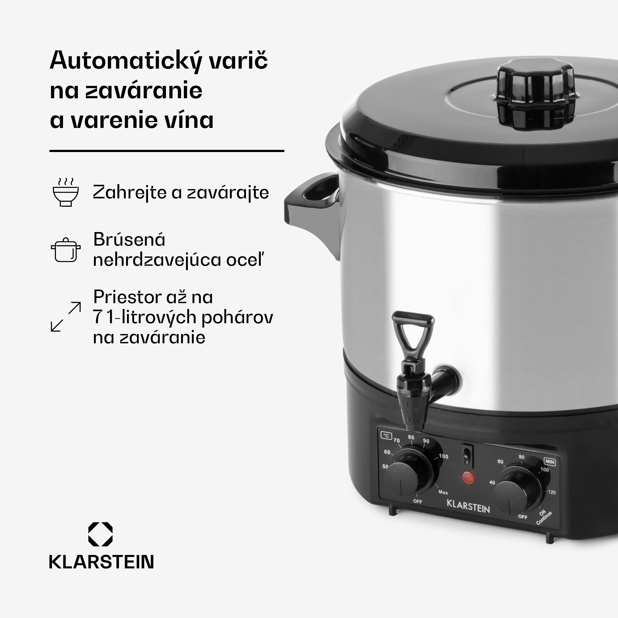 Klarstein Biggie Small, zavárací hrniec, 16 l, 2000 W, nehrdzavejúca oceľ – Obrázok 2