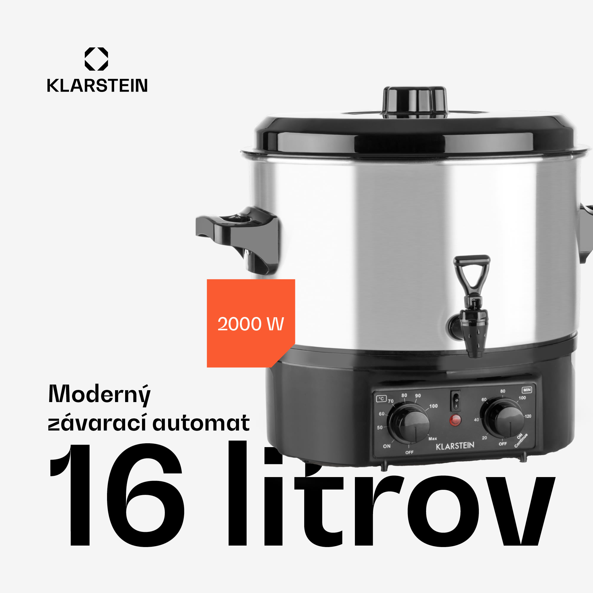 Klarstein Biggie Small, zavárací hrniec, 16 l, 2000 W, nehrdzavejúca oceľ – Obrázok 3