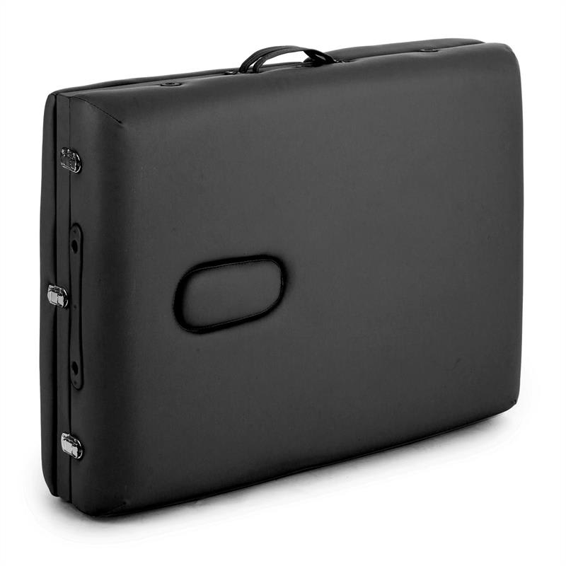 KLARFIT MT 500, masážny stôl, 210 cm, 200 kg, sklápací, jemný povrch, taška, čierny – Obrázok 3