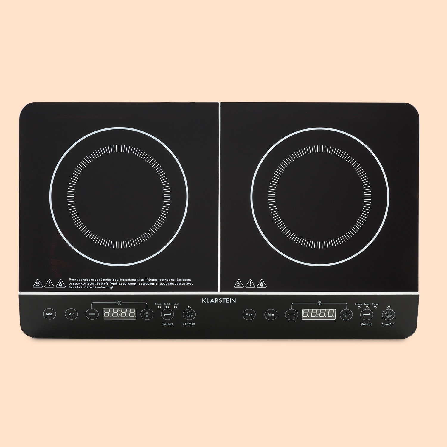 Klarstein VariCook Slim, indukčný varič, 3500 W, 240 °C, 2 platne, časovač, dotykové ovládanie – Obrázok 5