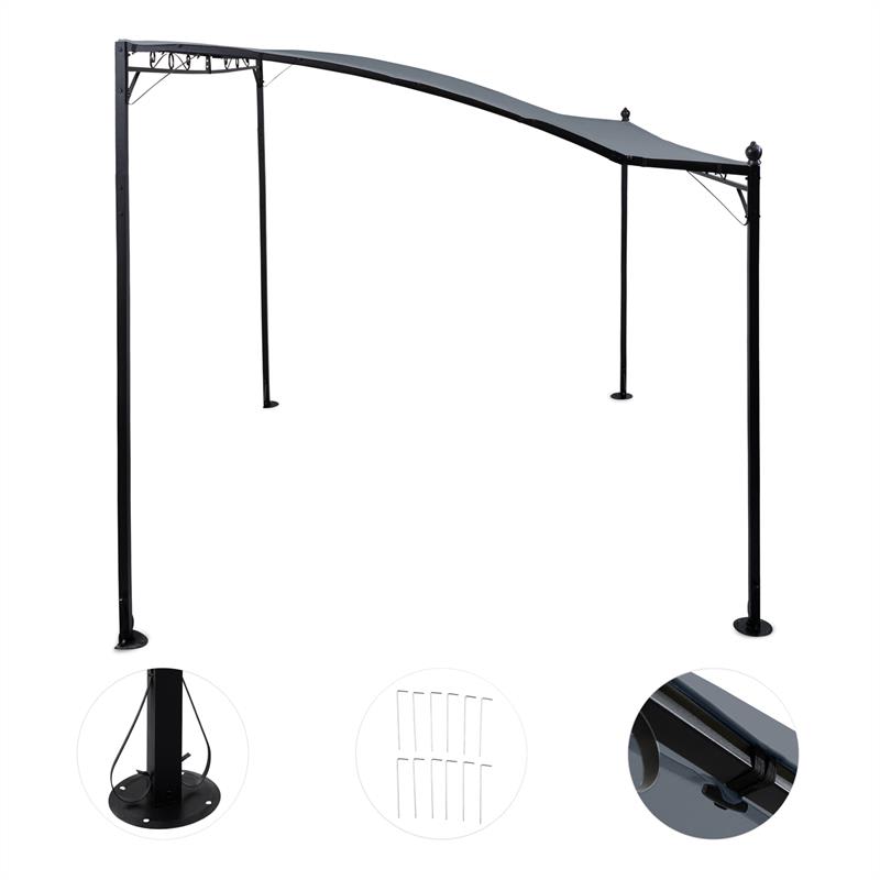Blumfeldt Allure, pergola, prístrešok, altánok, 300 × 250 cm, polyester, tmavosivá – Obrázok 2