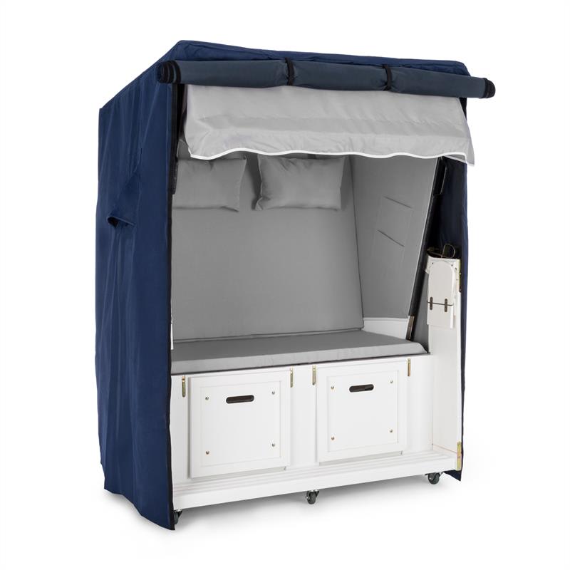 Blumfeldt Hiddensee, kryt plážového sedenia, ochranný obal, 115 x 160 x 90 cm, vodeodolný, modrý – Obrázok 2