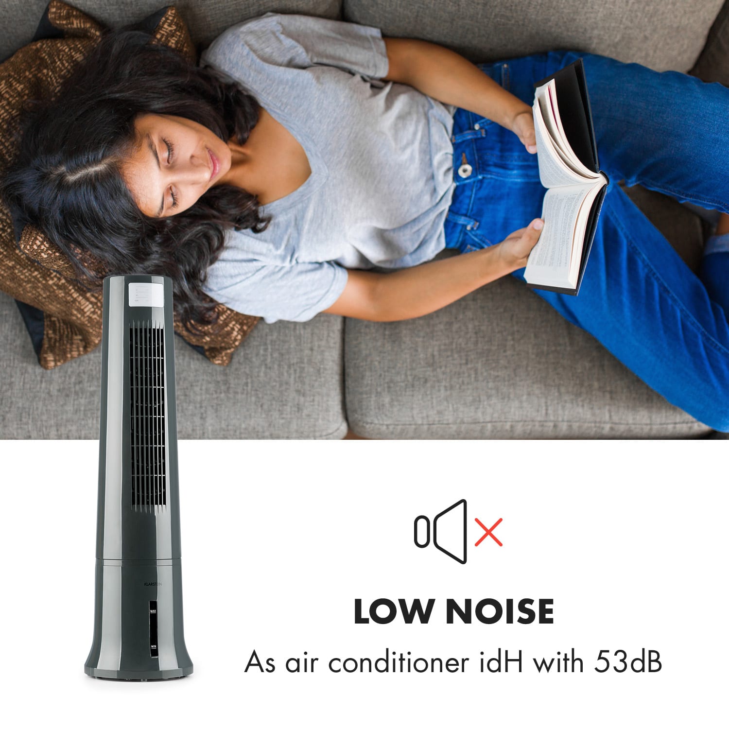 Klarstein Highrise, ochladzovač vzduchu, ventilátor, zvlhčovač vzduchu, 40 W, 2.5 l, chladiaci box – Obrázok 3