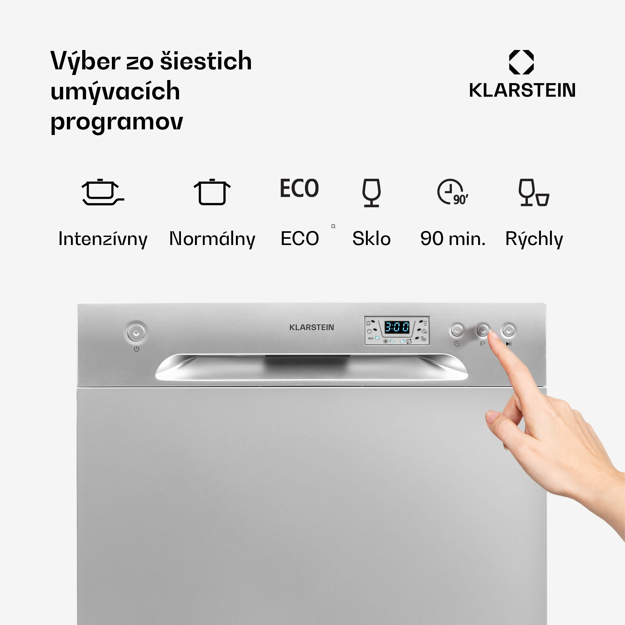 Klarstein Amazonia 8, umývačka riadu, 1620 W, na 8 súprav riadu, energet. trieda F, 49 dB, aquastop – Obrázok 3