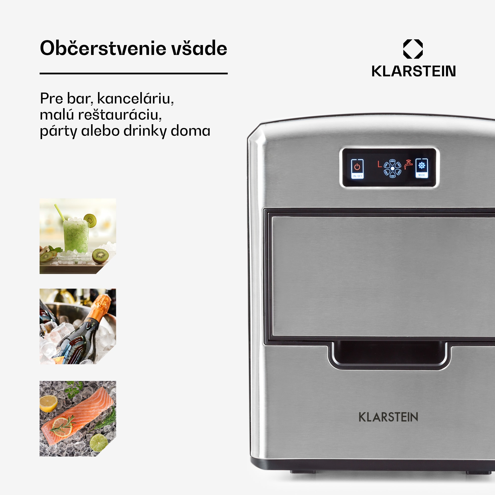 Klarstein Metropolitan, výrobník ľadu, 12 kg/24 h, digitálny displej – Obrázok 3