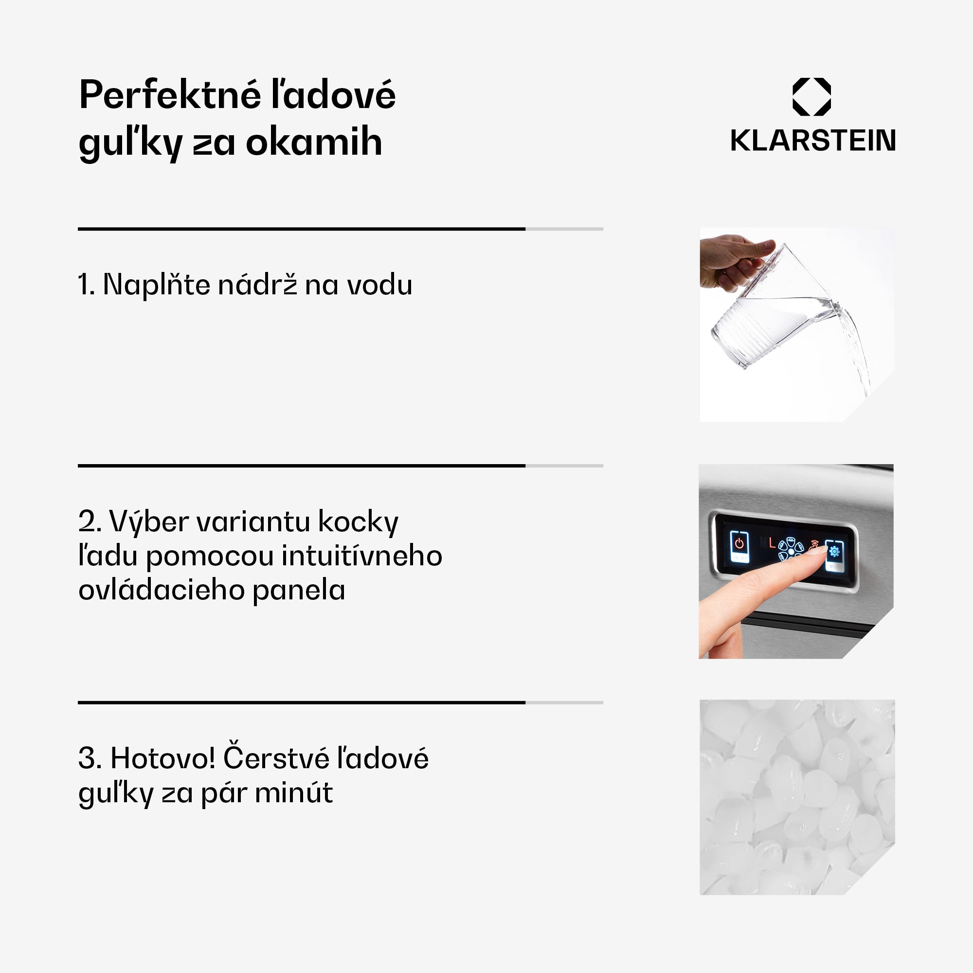 Klarstein Metropolitan, výrobník ľadu, 12 kg/24 h, digitálny displej – Obrázok 4