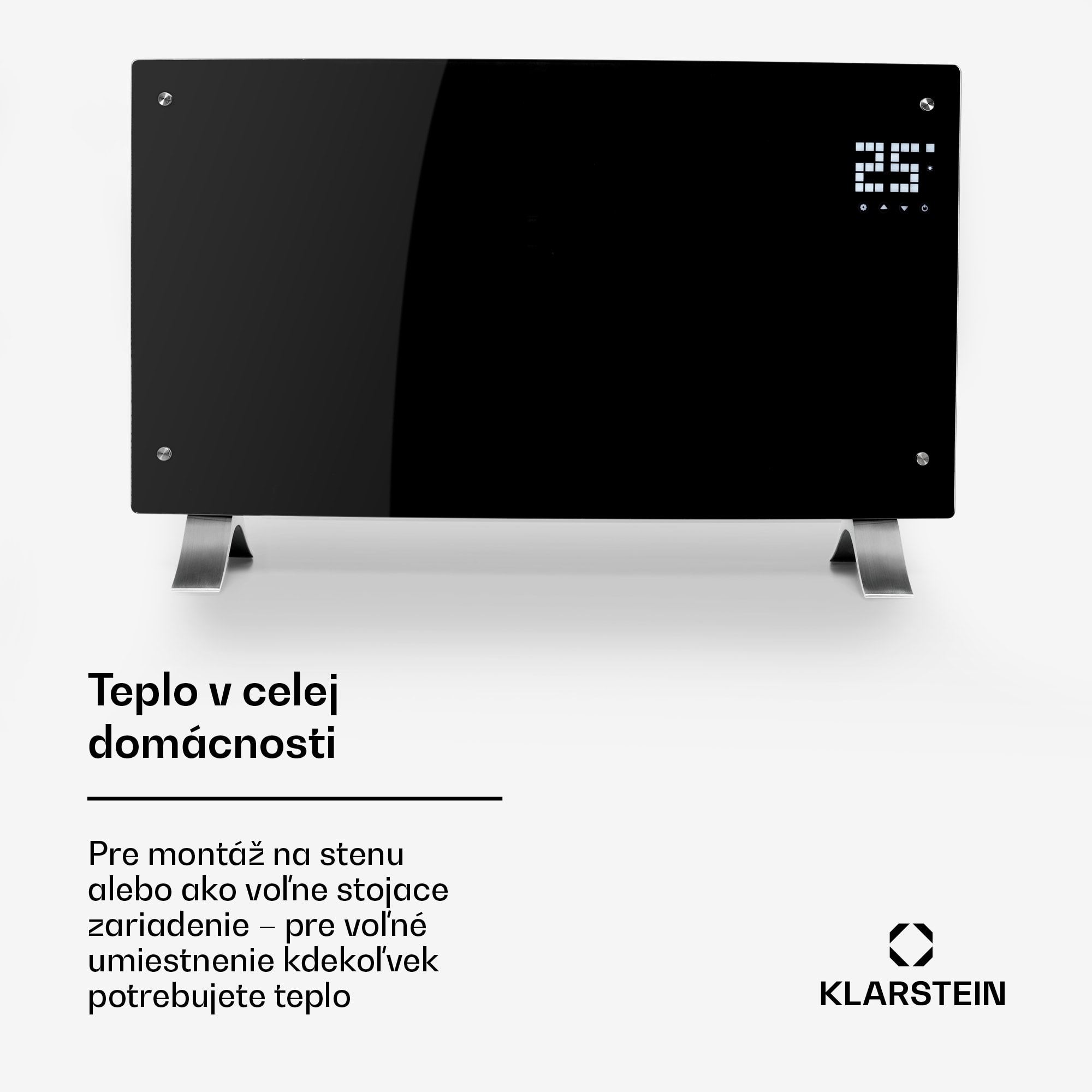 Klarstein Bornholm Curved, konvektor, 2000 W, termostat, časovač, čierny – Obrázok 4