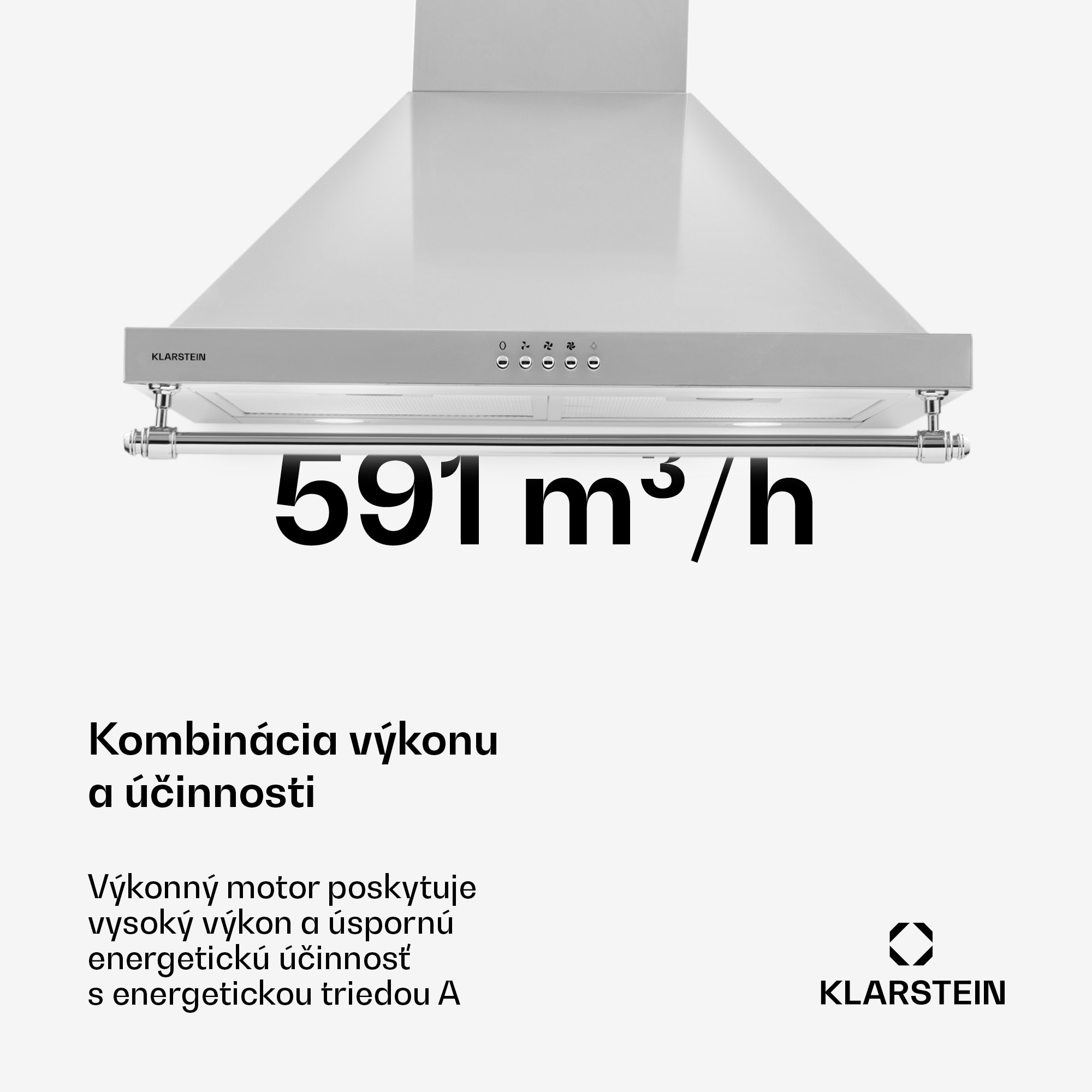 Klarstein Montblanc 60 odsávač pár 599 m³/h 165W 2x1,5W LED zábradlie – Obrázok 4