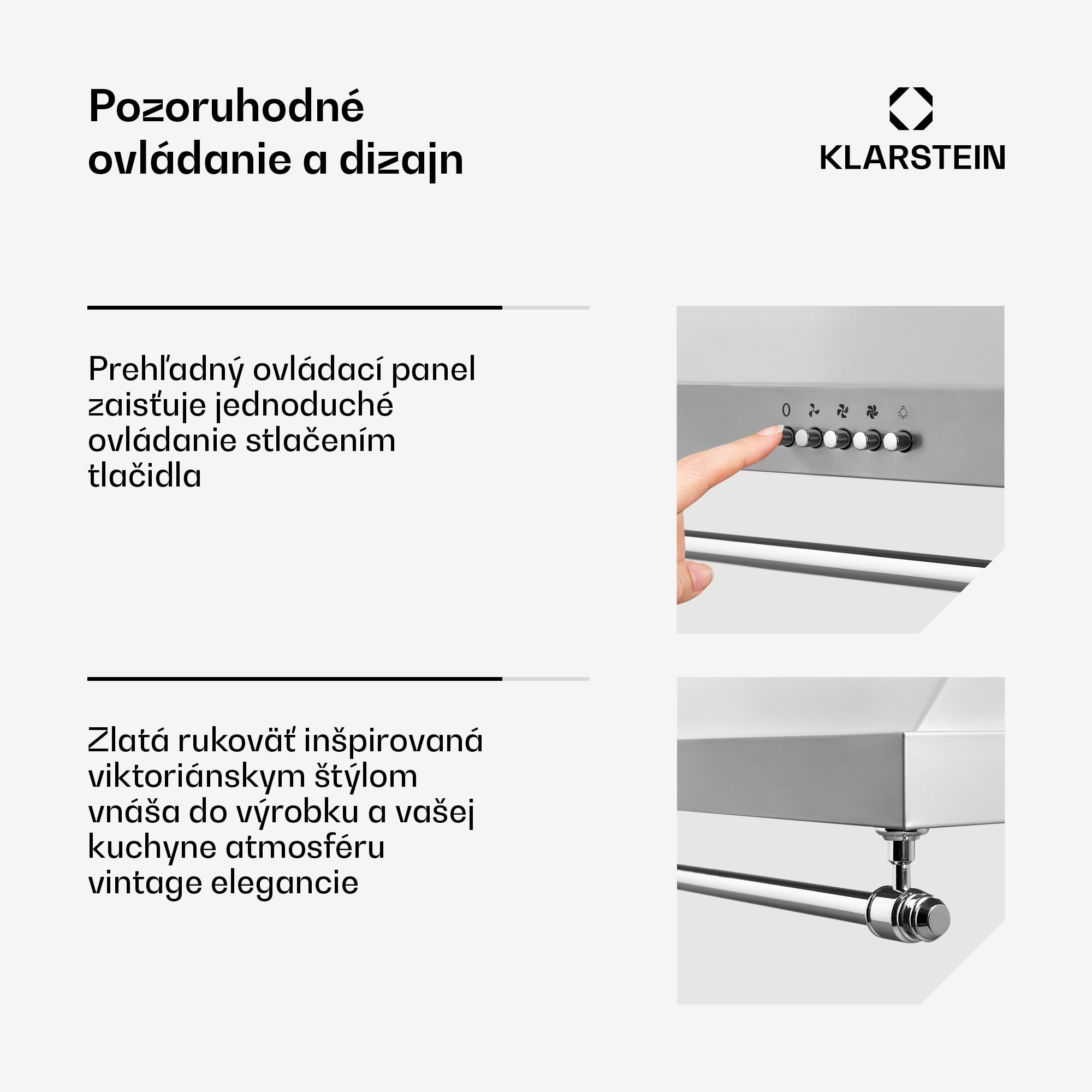 Klarstein Montblanc 60 odsávač pár 599 m³/h 165W 2x1,5W LED zábradlie – Obrázok 5
