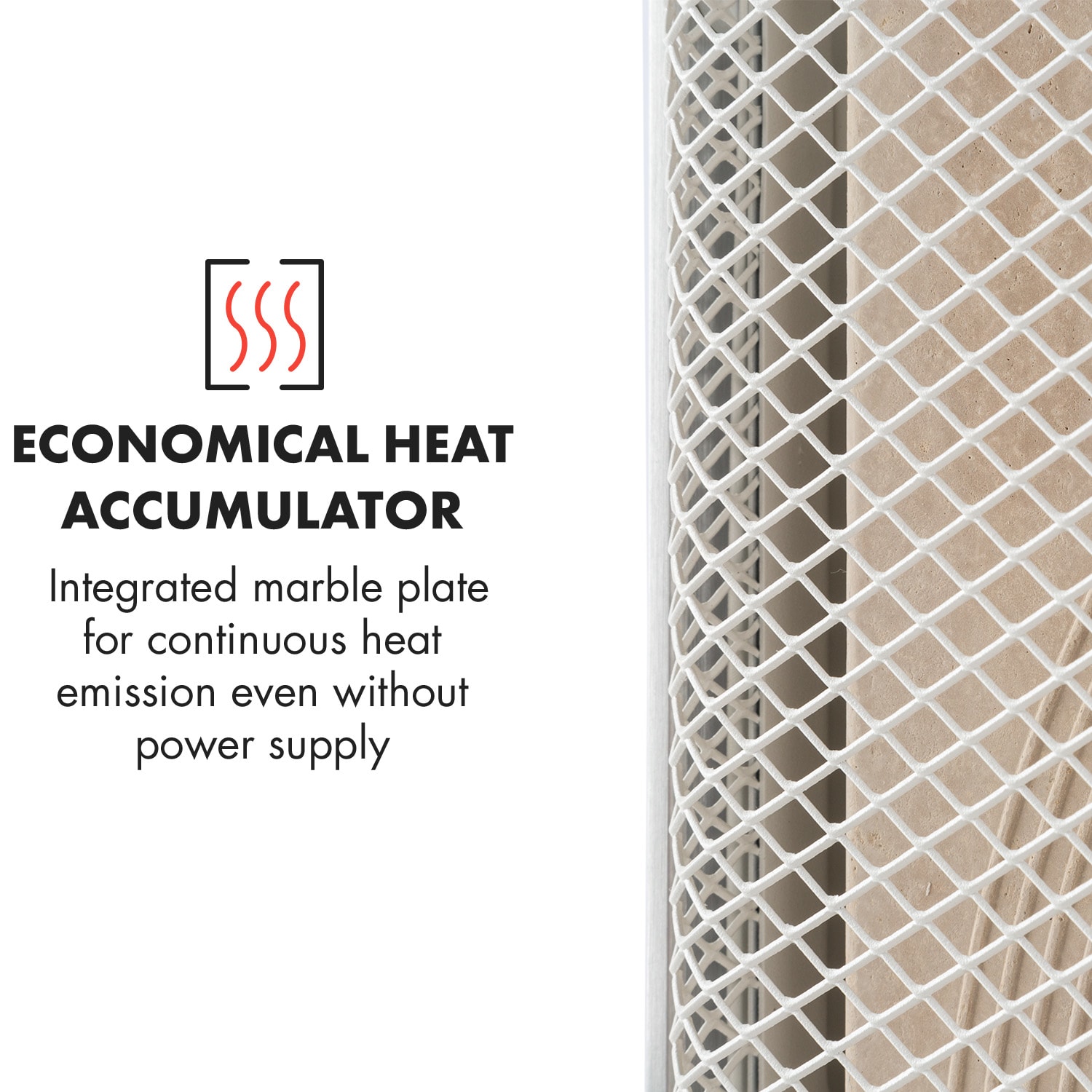 Klarstein HeatPal Marble, infračervený ohrievač, 1300 W, uloženie tepla, mramor, hliník – Obrázok 5