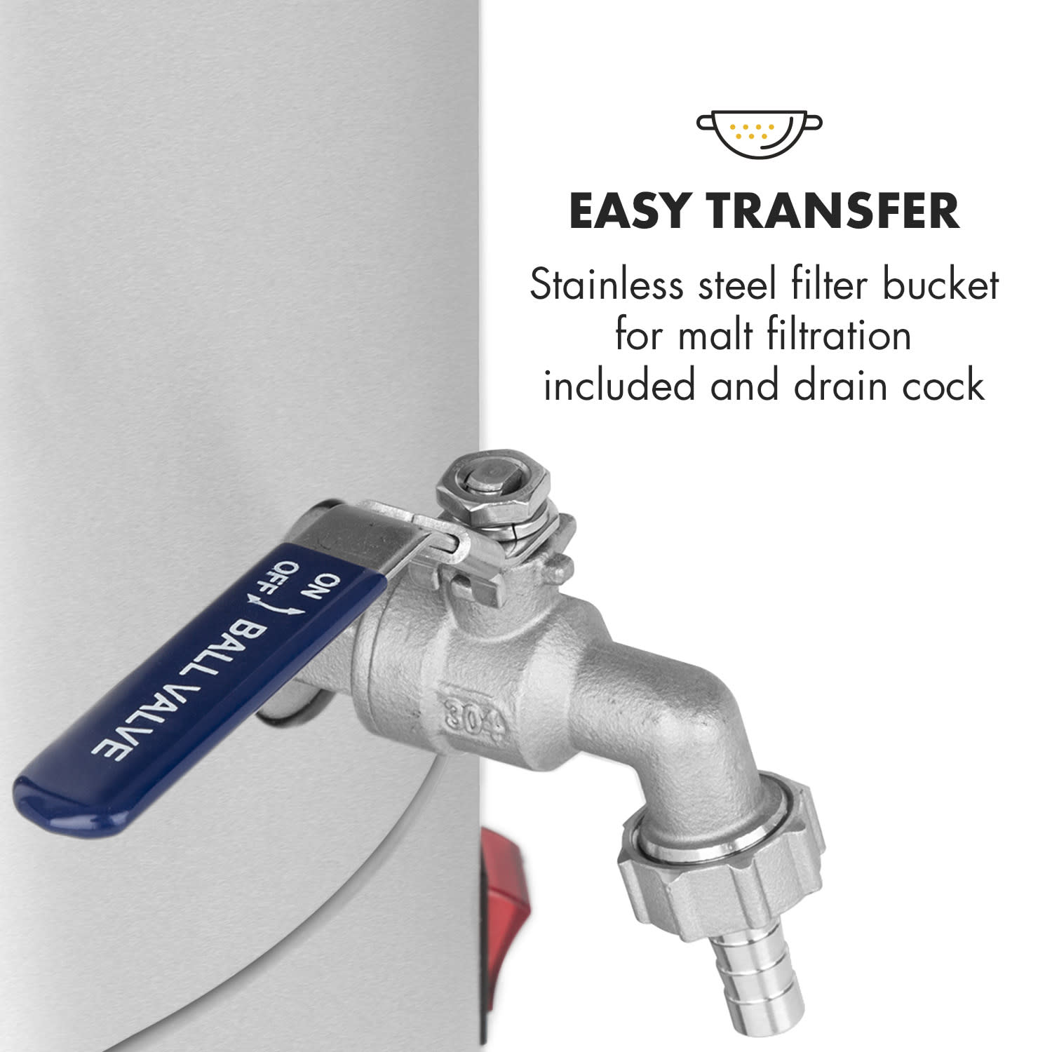 Klarstein Maischfest 25, sladový kotol, 5 dielov, 25 l, 1500/3000 W, dotykový LCD, nehrdzavejúca oceľ – Obrázok 4