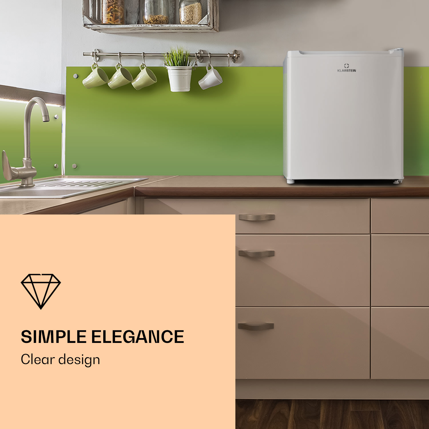 Klarstein Garfield Eco E, mraznička, 33 l, 4 hviezdičky, kompaktná, biela – Obrázok 2