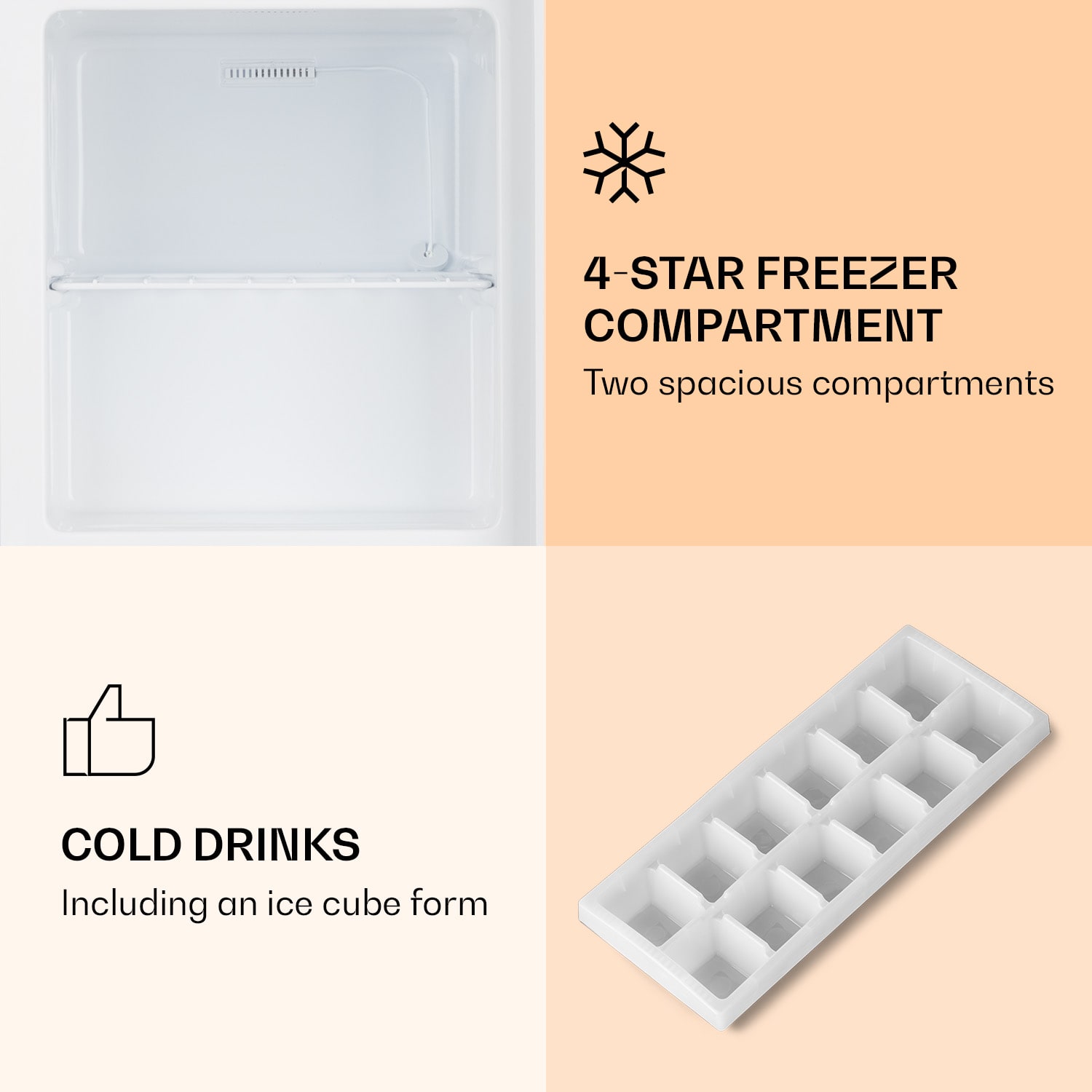 Klarstein Garfield Eco E, mraznička, 33 l, 4 hviezdičky, kompaktná, biela – Obrázok 3