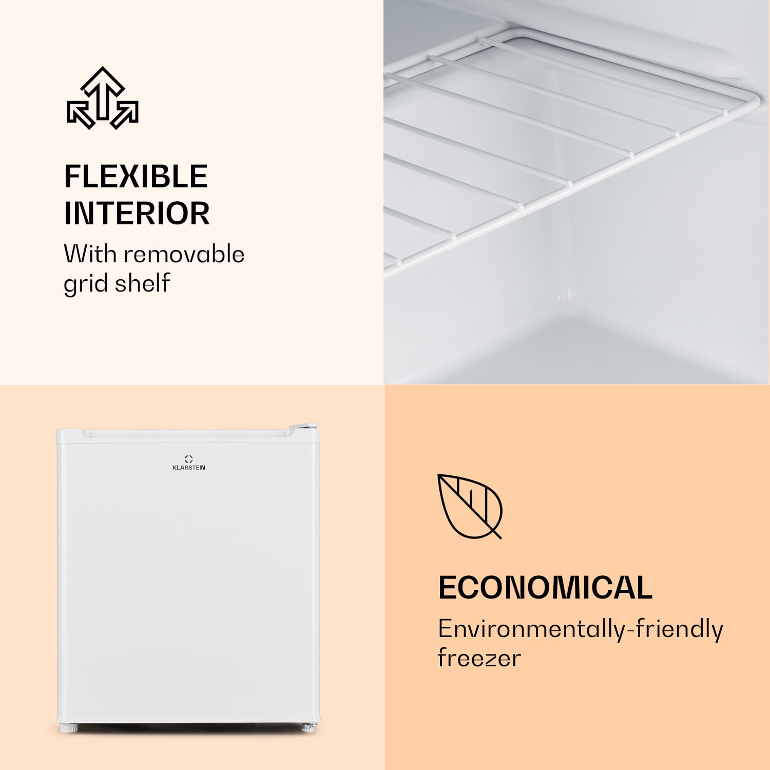 Klarstein Garfield Eco E, mraznička, 33 l, 4 hviezdičky, kompaktná, biela – Obrázok 5