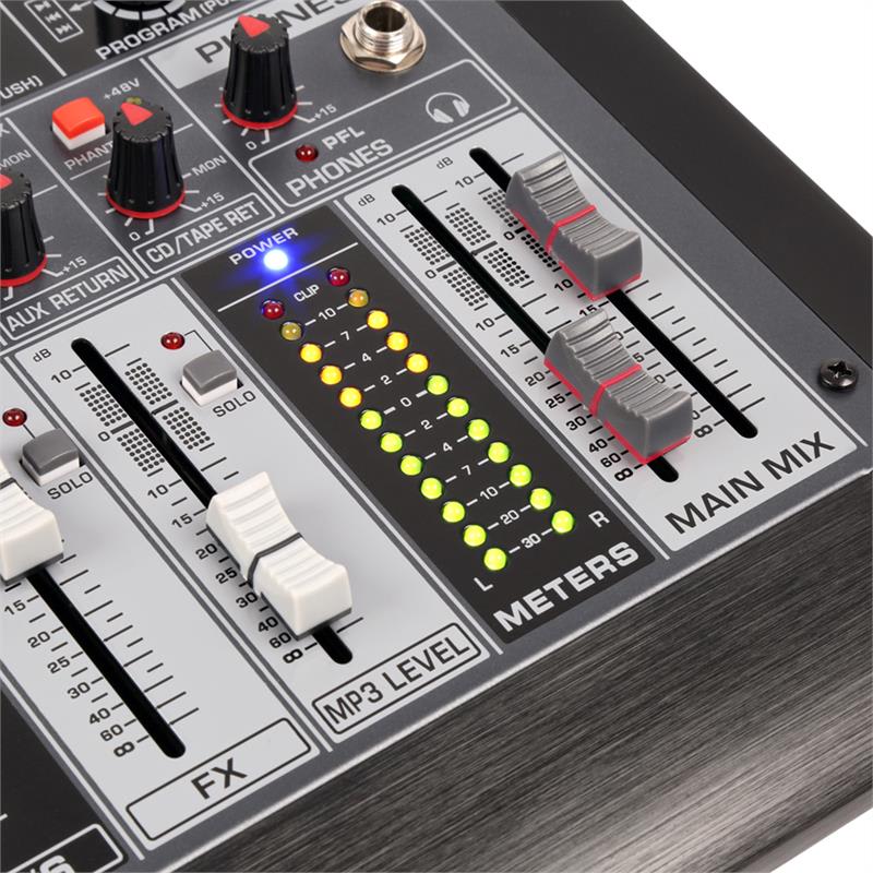 Power Dynamics PDM-S804, mixážny pult, 8-kanálový, DSP/MP3, USB port, bluetooth prijímač – Obrázok 3