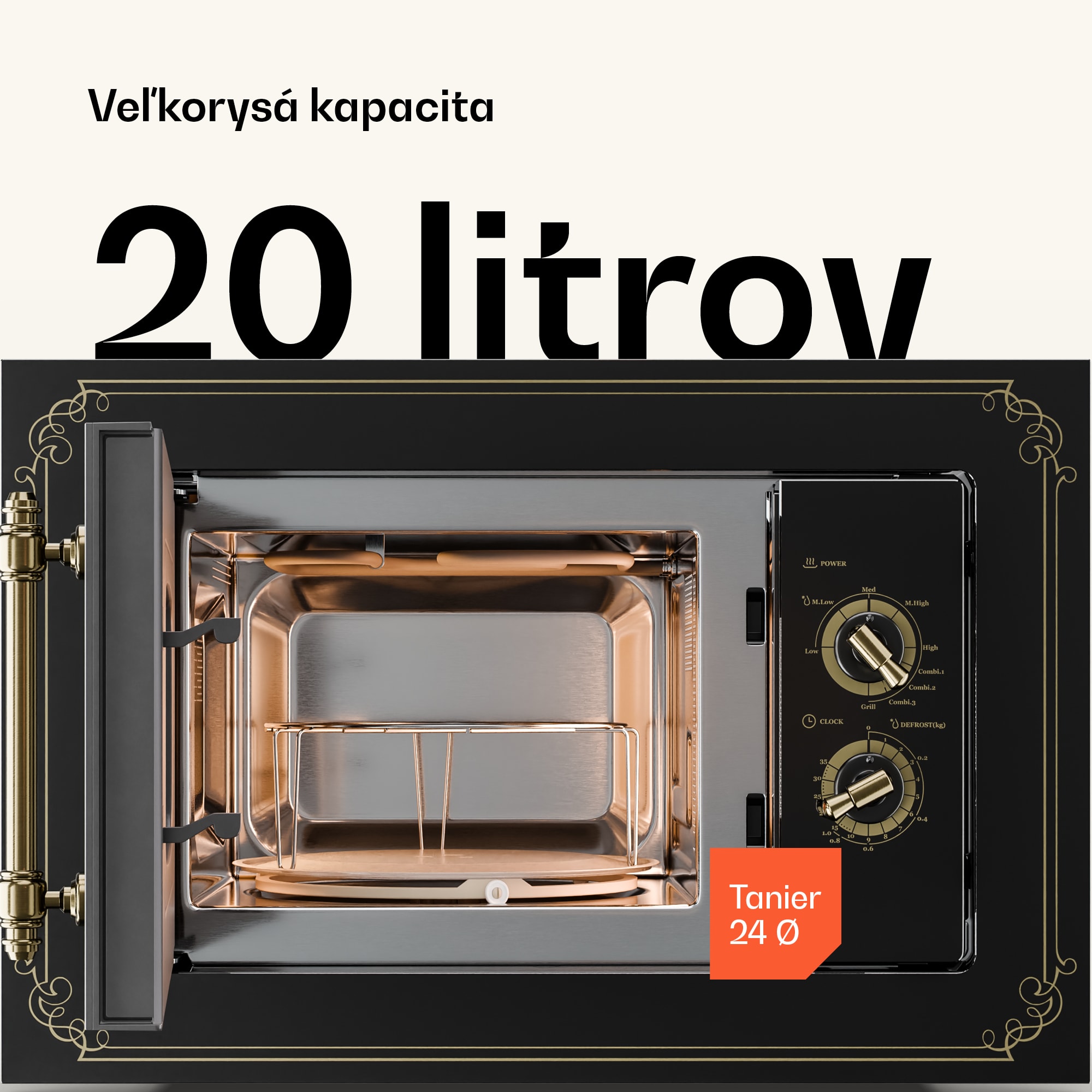 Klarstein Victoria 20, vstavaná mikrovlnná rúra, 20 l, 800 W, gril: 1000 W, čierna – Obrázok 4