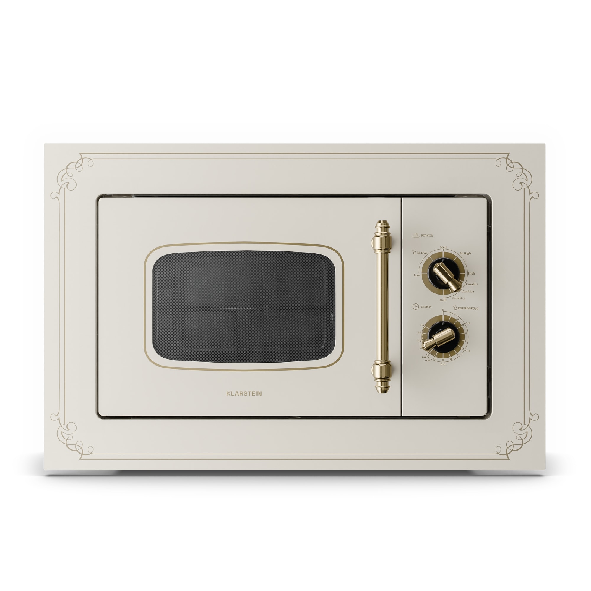 Klarstein Victoria 20, vstavaná mikrovlnná rúra, 20 l, 800 W, gril: 1000 W, slonová kosť