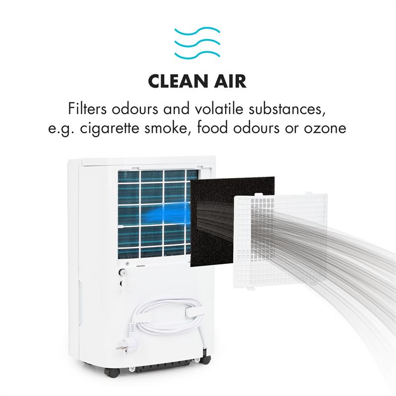 Klarstein Filter s aktívnym uhlím do odvlhčovača vzduchu DryFy 20 & 30, 20 x 23,1 cm, náhradný filter – Obrázok 2