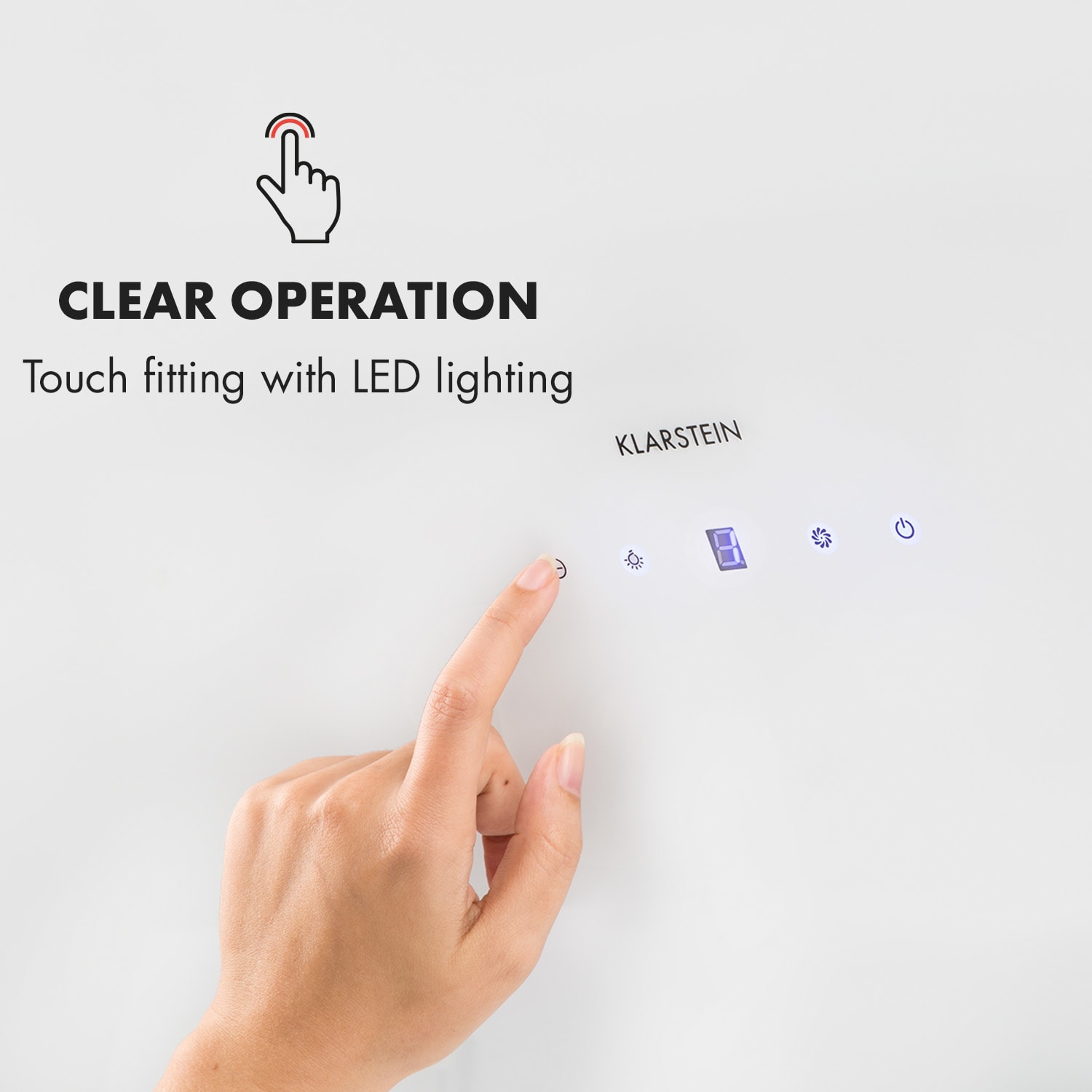 Klarstein Annabelle 60, digestor, 60 cm, nástenný, 595 m³/h, dotykový panel, sklo, biely – Obrázok 3