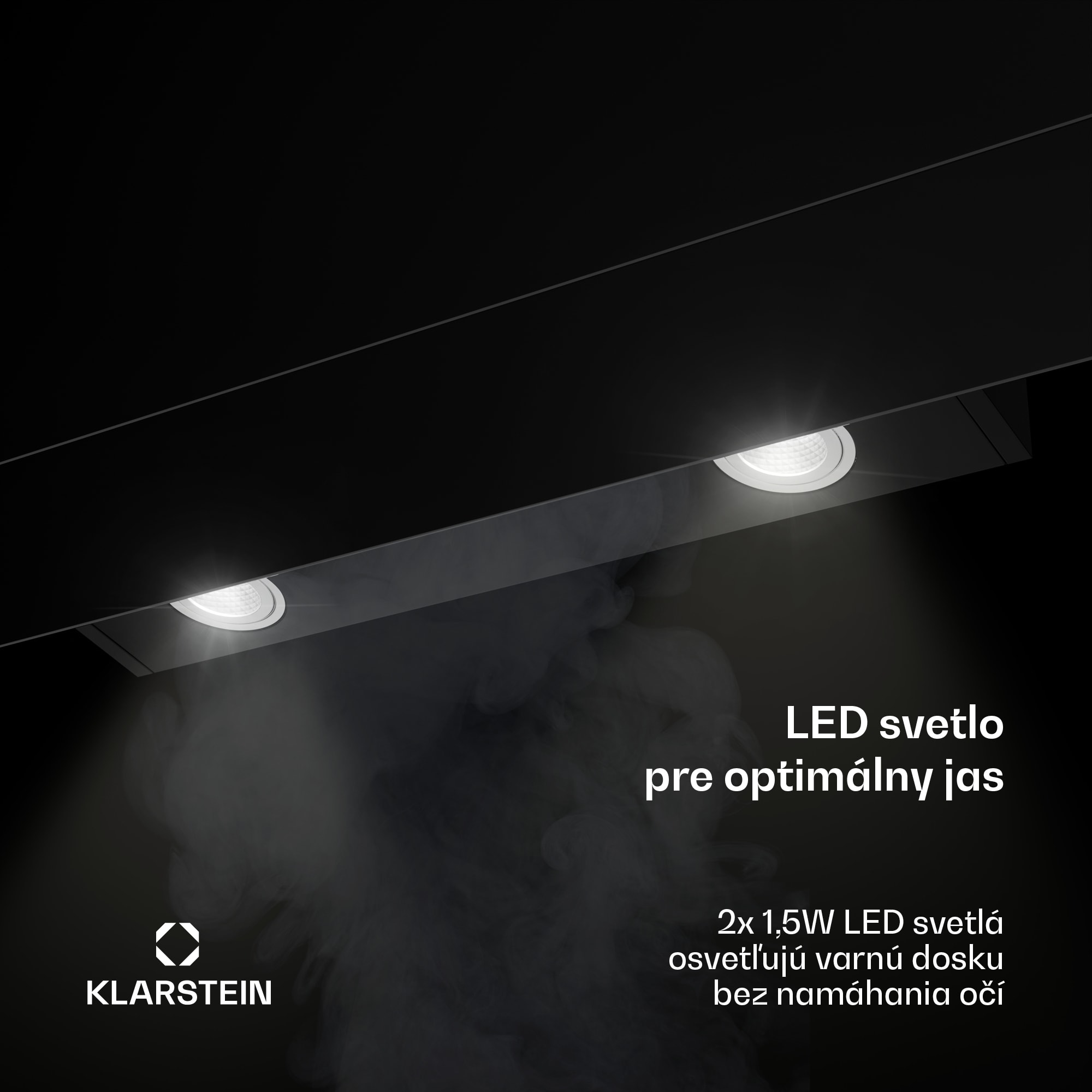 Klarstein Aurica 60, digestor, 60 cm, nástenný, 620 m³/h, LED, dotykové ovládanie, sklo, čierny – Obrázok 5