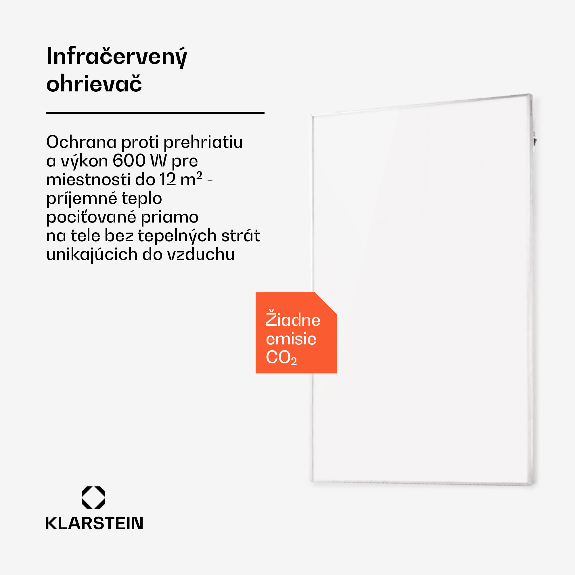 Klarstein Wonderwall 600 Smart, infračervený ohrievač, 60 x 100 cm, 600 W, týždenný časovač, IP24, biely – Obrázok 3