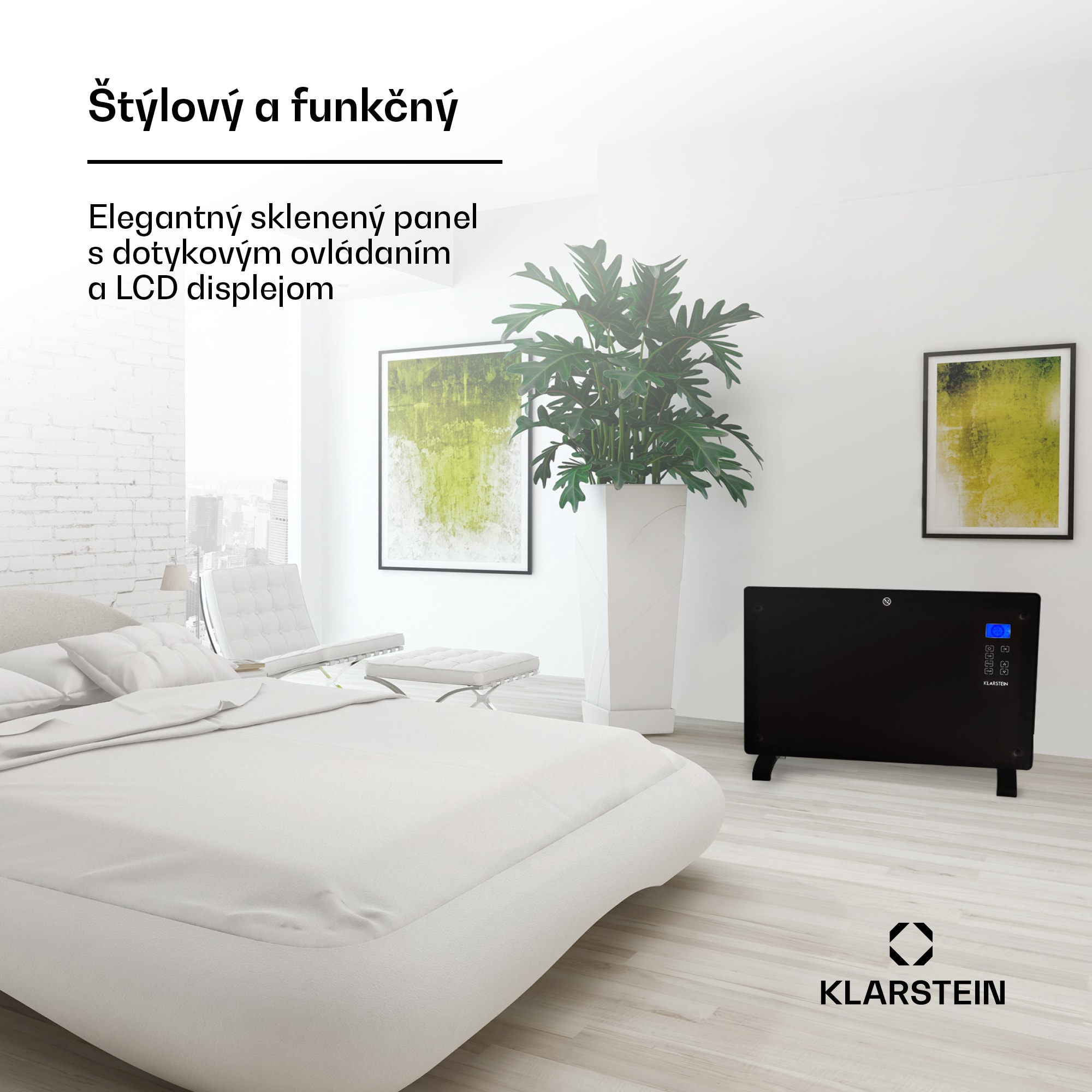 Klarstein Norderney, konvektor, 2000 W, termostat, časovač, 30 m², čierny – Obrázok 3