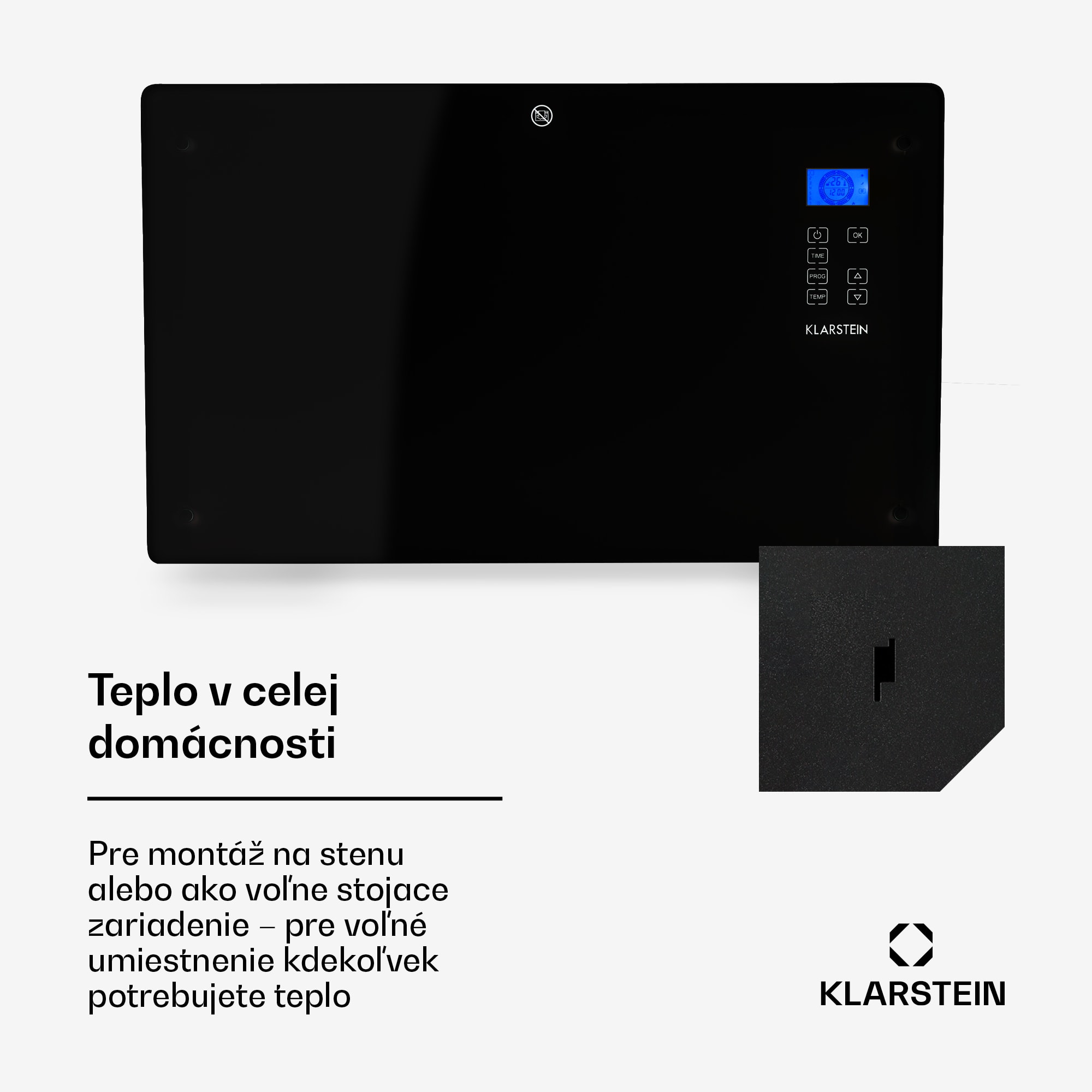 Klarstein Norderney, konvektor, 2000 W, termostat, časovač, 30 m², čierny – Obrázok 4