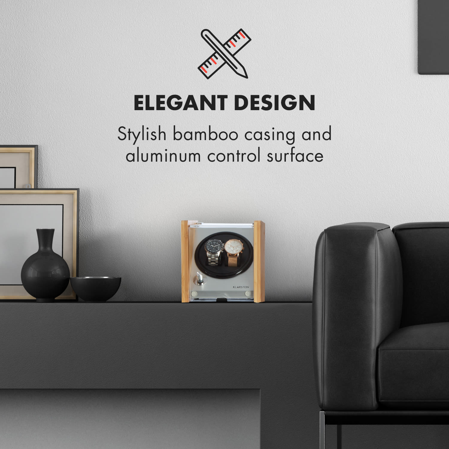 Klarstein Hanoi 2 naťahovač hodiniek, 2 hodinky, 3 rýchlosti, 4 režimy, bambus – Obrázok 5