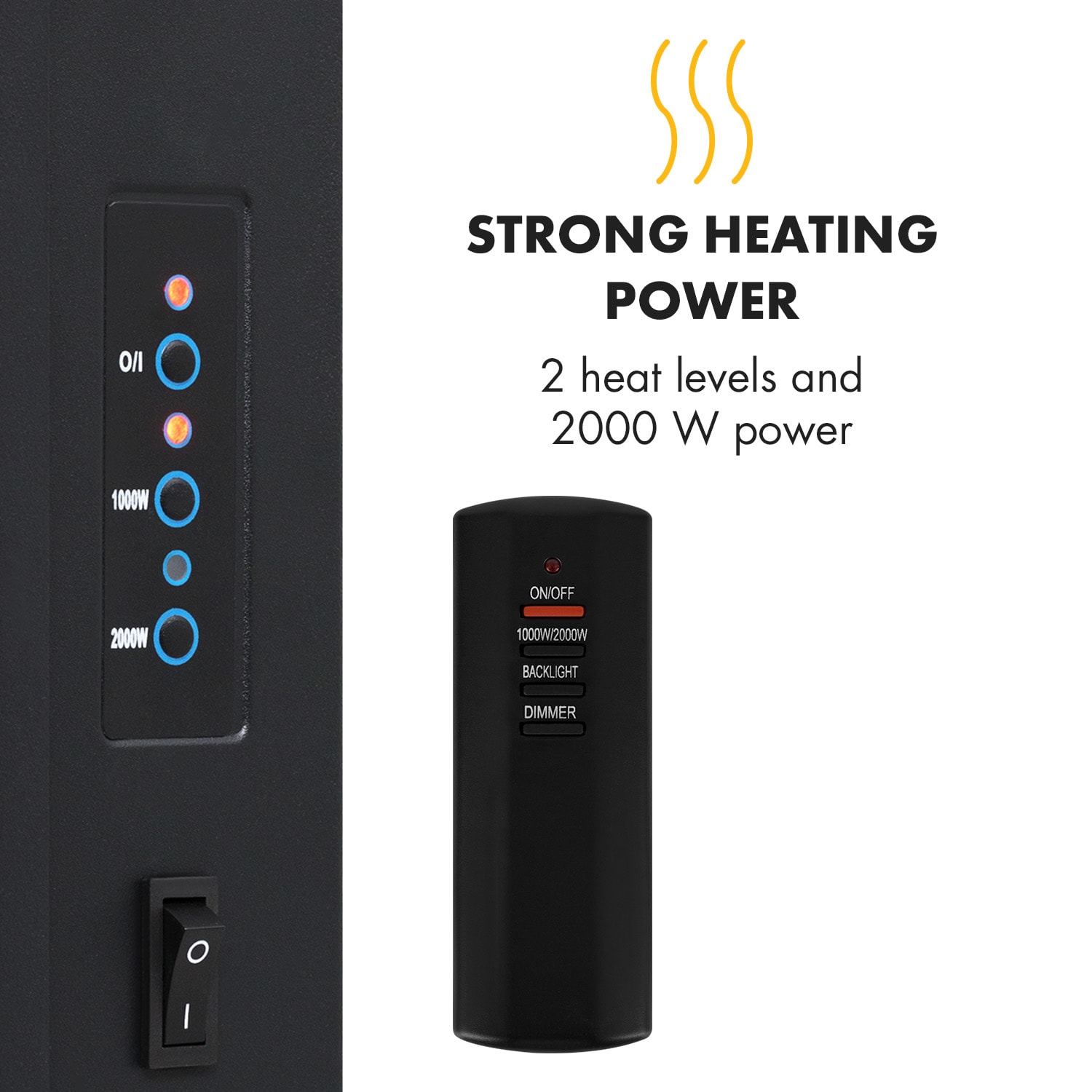 Klarstein Lausanne Vertical, elektrický krb, 2000 W, týždenný časovač, biely – Obrázok 4