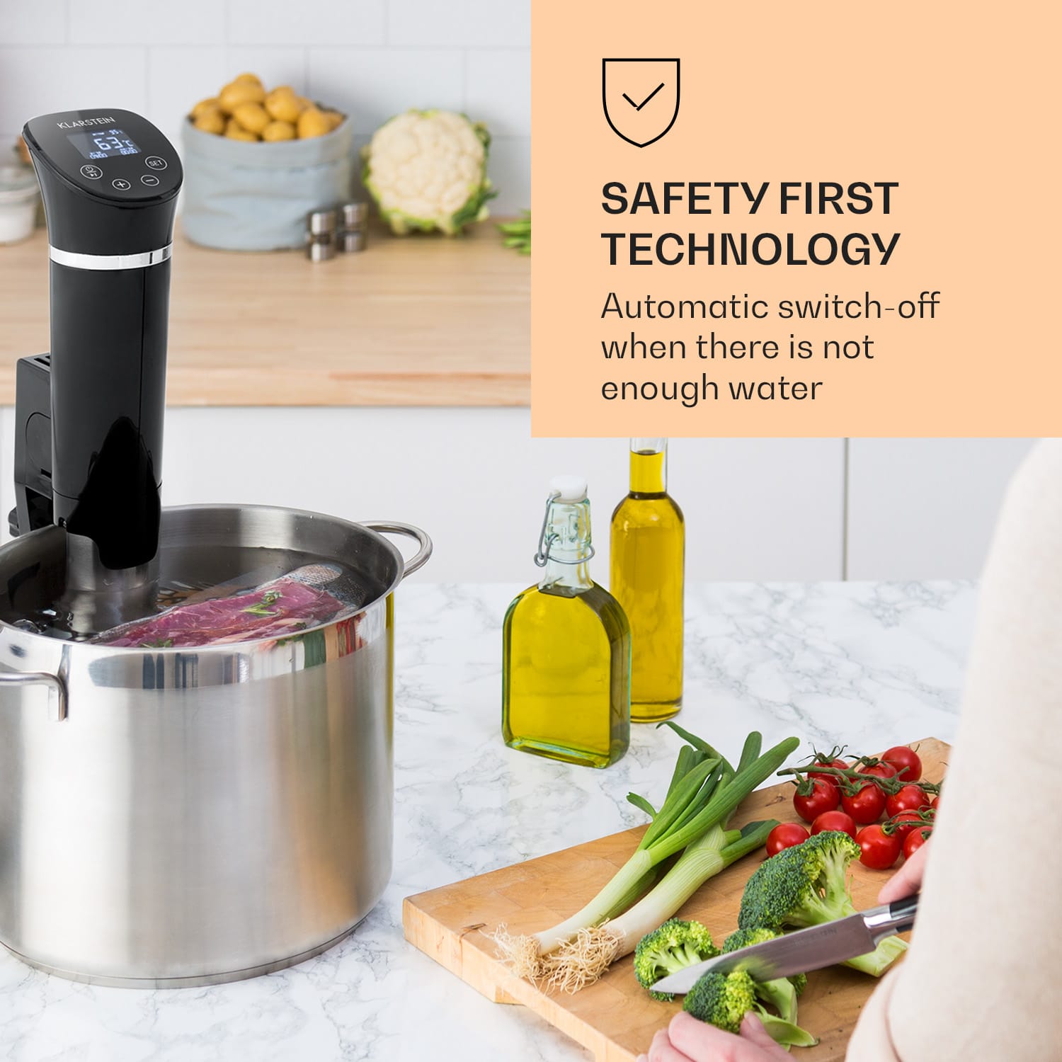 Klarstein Quickstick Flex, Sous Vide varič, 1300 W, 0 - 95 °C, 3D cirkulácia, IPX7, časovač, čierny – Obrázok 2