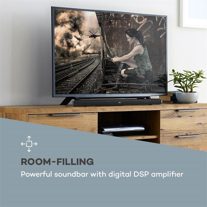 Auna Areal Bar 650, soundbar, 2.1 zvukový systém, 120 W RMS výkon, BT, USB, čierny – Obrázok 2