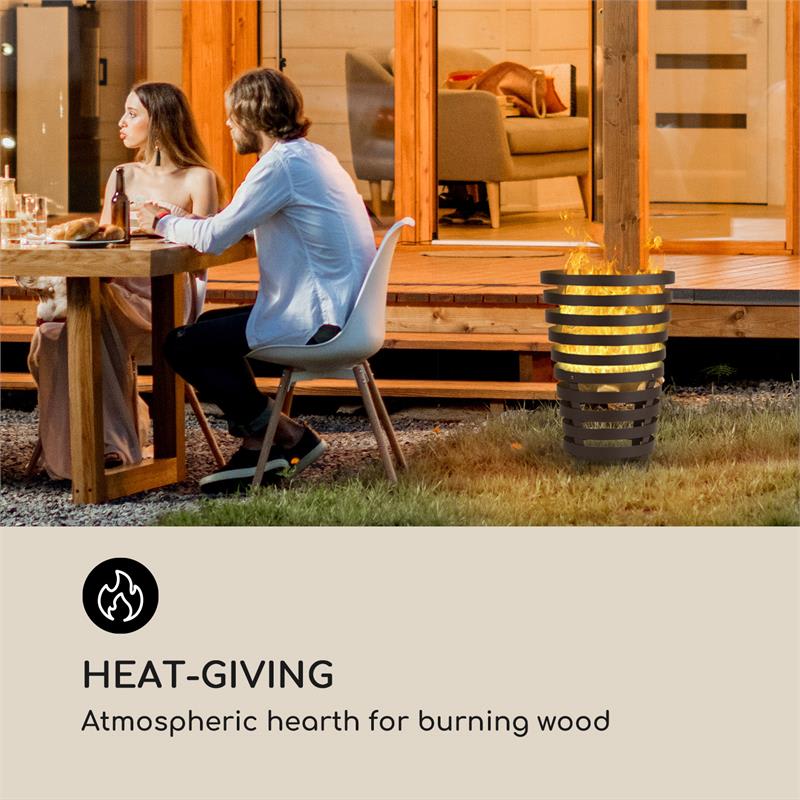 Blumfeldt Verus, ohnisko, kôš na oheň, oceľ, stabilné postavenie, pevné, čierne – Obrázok 2