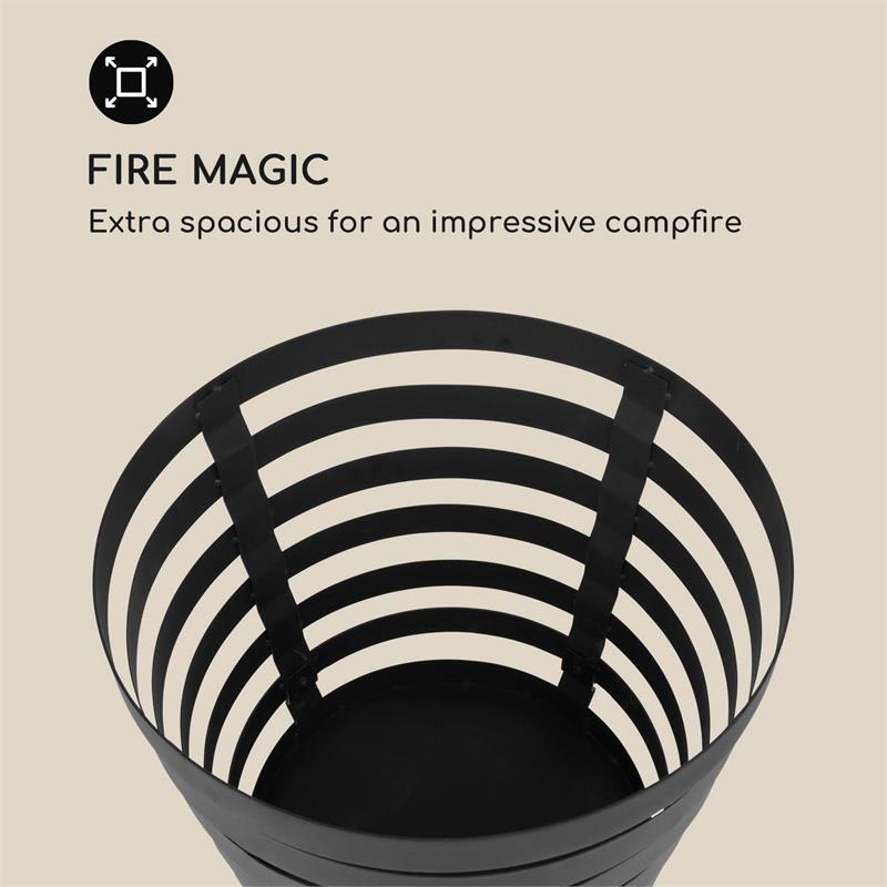 Blumfeldt Verus, ohnisko, kôš na oheň, oceľ, stabilné postavenie, pevné, čierne – Obrázok 3