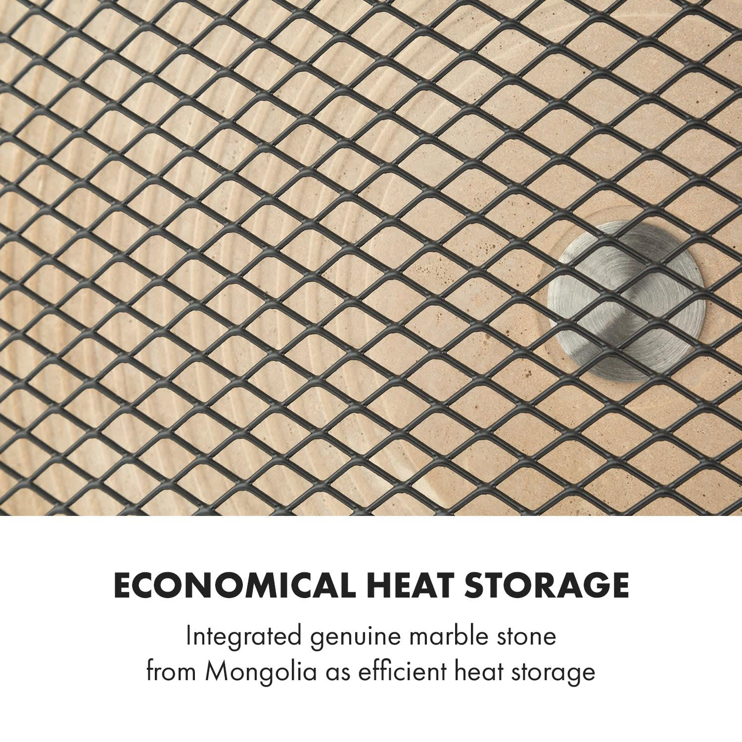 Klarstein HeatPal Marble Blackline, infračervený ohrievač, 1300 W, mramor, hliník – Obrázok 4