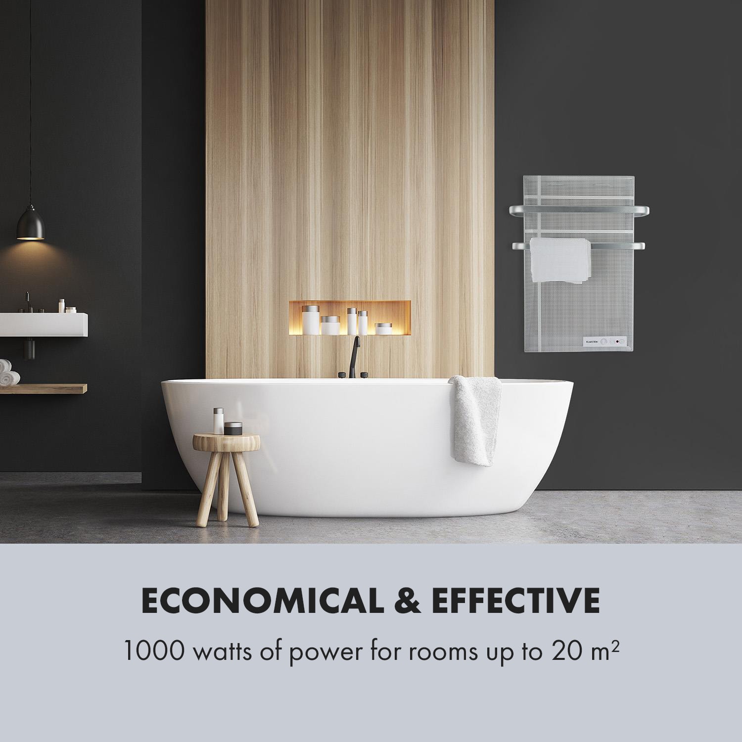 Klarstein Hot Spot Wave, infračervený orievač, 51 x 80 cm, 1000 W, 20 m², bezstupňovo regulovateľný výkon, IP24, hliník – Obrázok 5