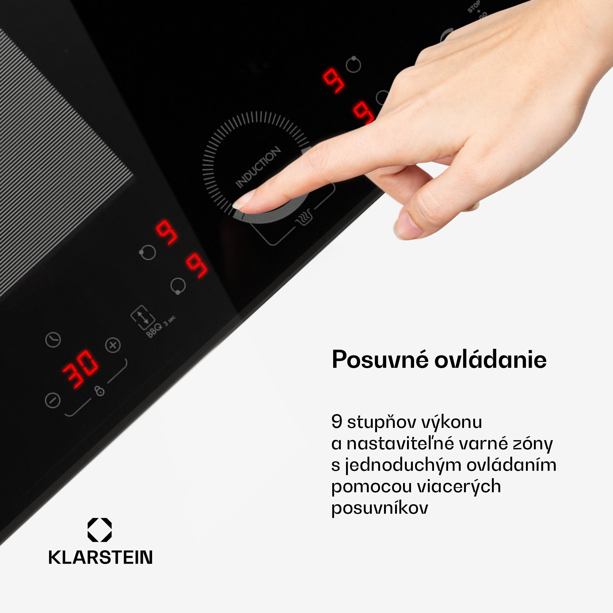 Klarstein Delicatessa 60 Hybrid, vstavaná indukčná varná doska, 7000 W, 4 zóny, čierna – Obrázok 5