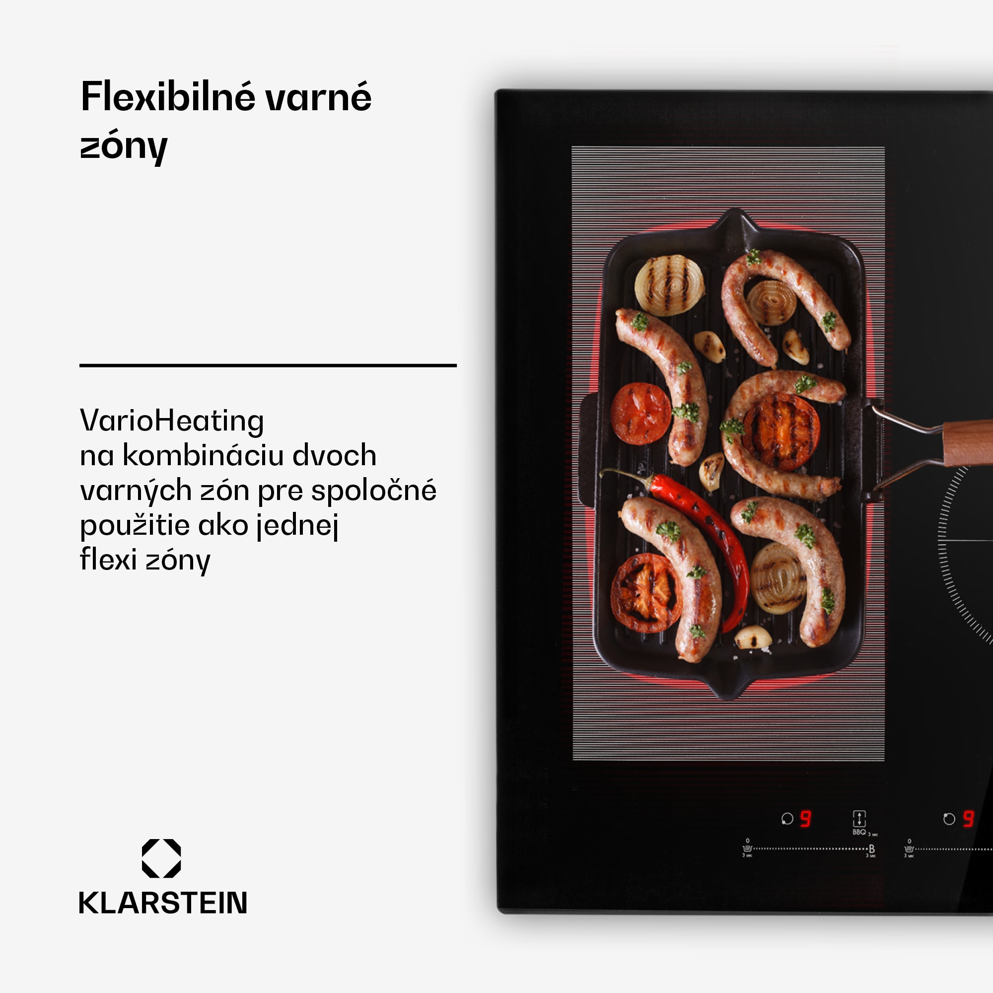 Klarstein Delicatessa 77 Hybrid, vstavaná indukčná varná doska, 7000 W, 4 zóny, čierna – Obrázok 4