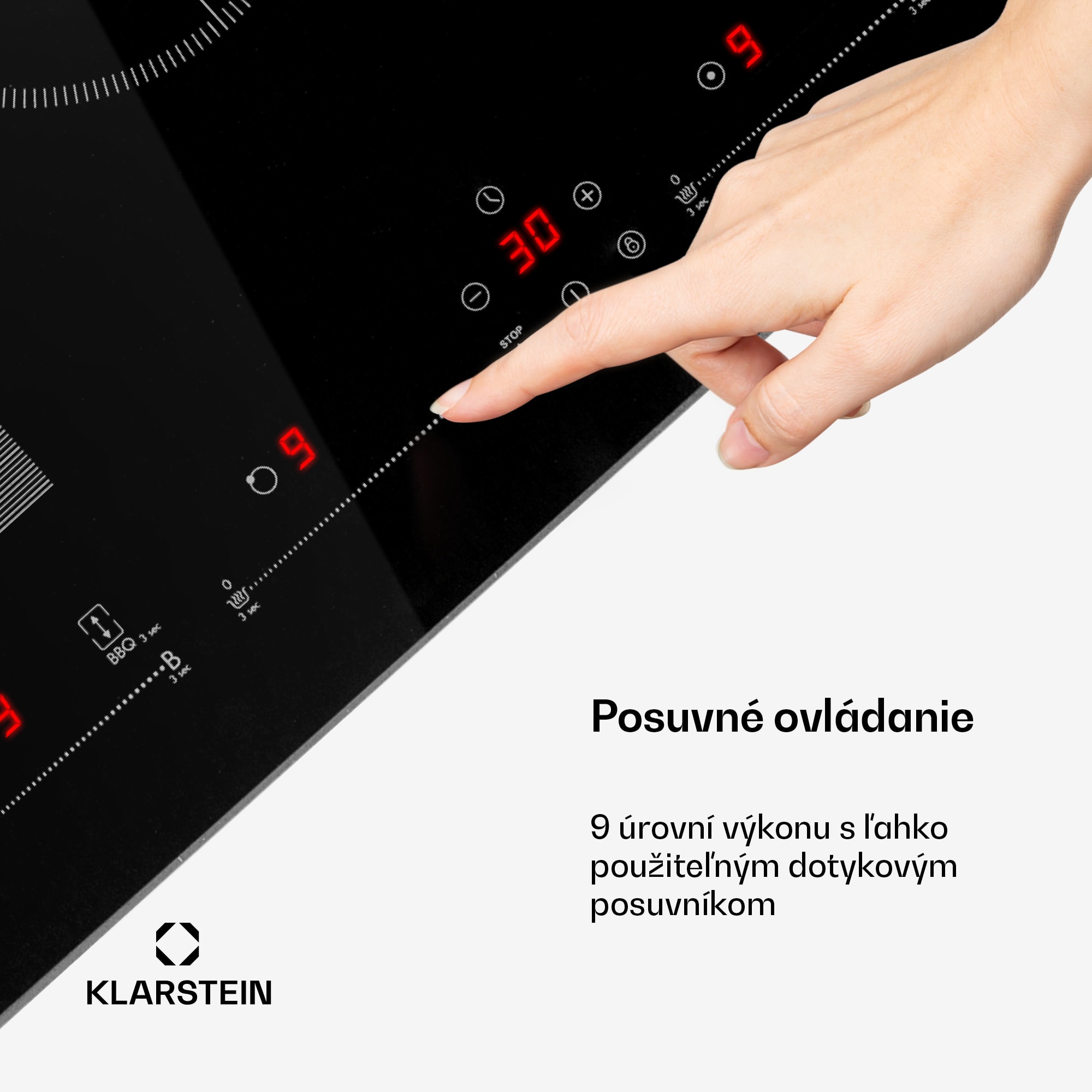 Klarstein Delicatessa 77 Hybrid, vstavaná indukčná varná doska, 7000 W, 4 zóny, čierna – Obrázok 5