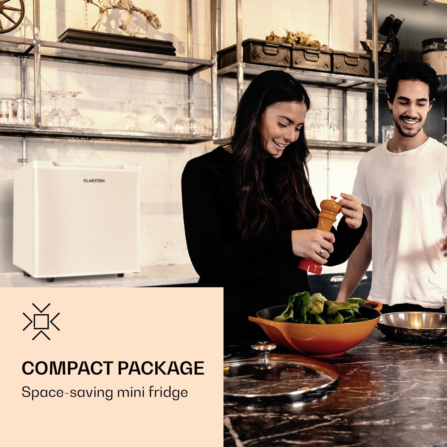 Klarstein Silent Cool, chladnička, 30 l, Arctic-Fox Cooling, energet. trieda G, biela – Obrázok 2